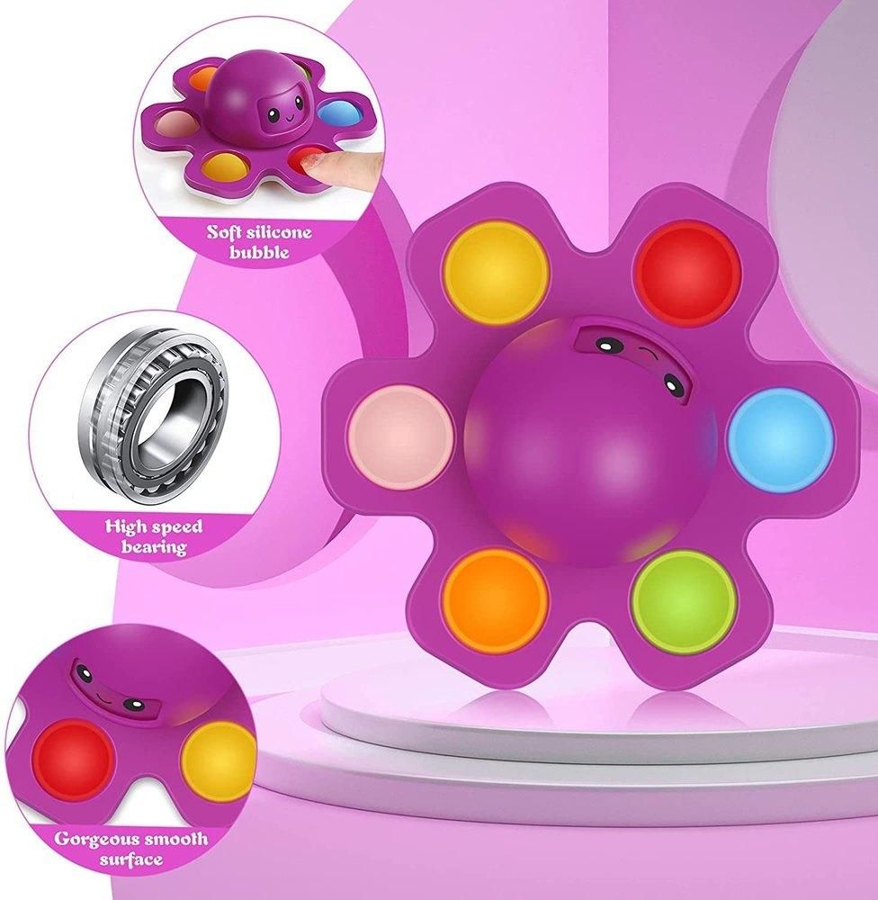 Anti-Stress Push Bubble Fidget Spinner - Sensory Toy for Anxiety Relief & Focus