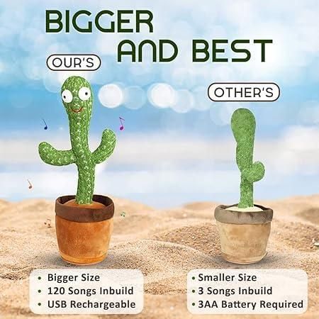 Dancing Cactus Toy - Talking, Singing, LED Musical Mimicry Toy for Kids