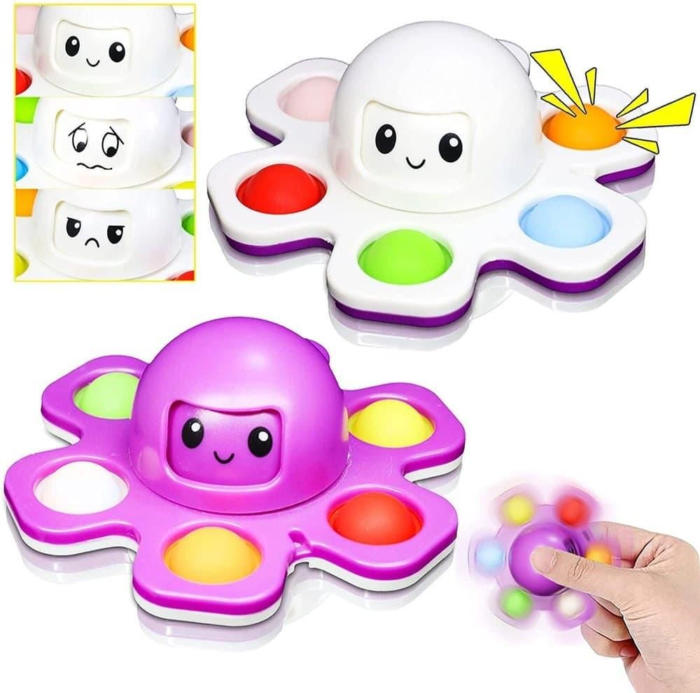 Anti-Stress Push Bubble Fidget Spinner - Sensory Toy for Anxiety Relief & Focus