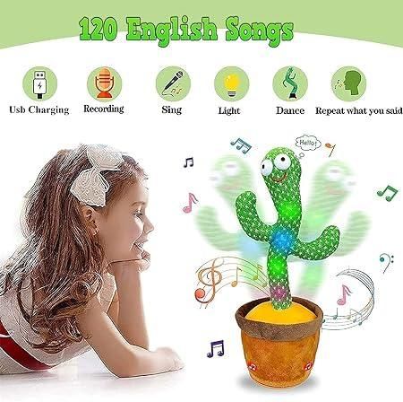 Dancing Cactus Toy - Talking, Singing, LED Musical Mimicry Toy for Kids