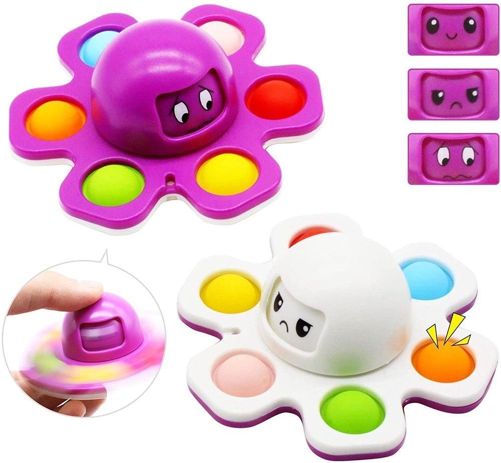 Anti-Stress Push Bubble Fidget Spinner - Sensory Toy for Anxiety Relief & Focus