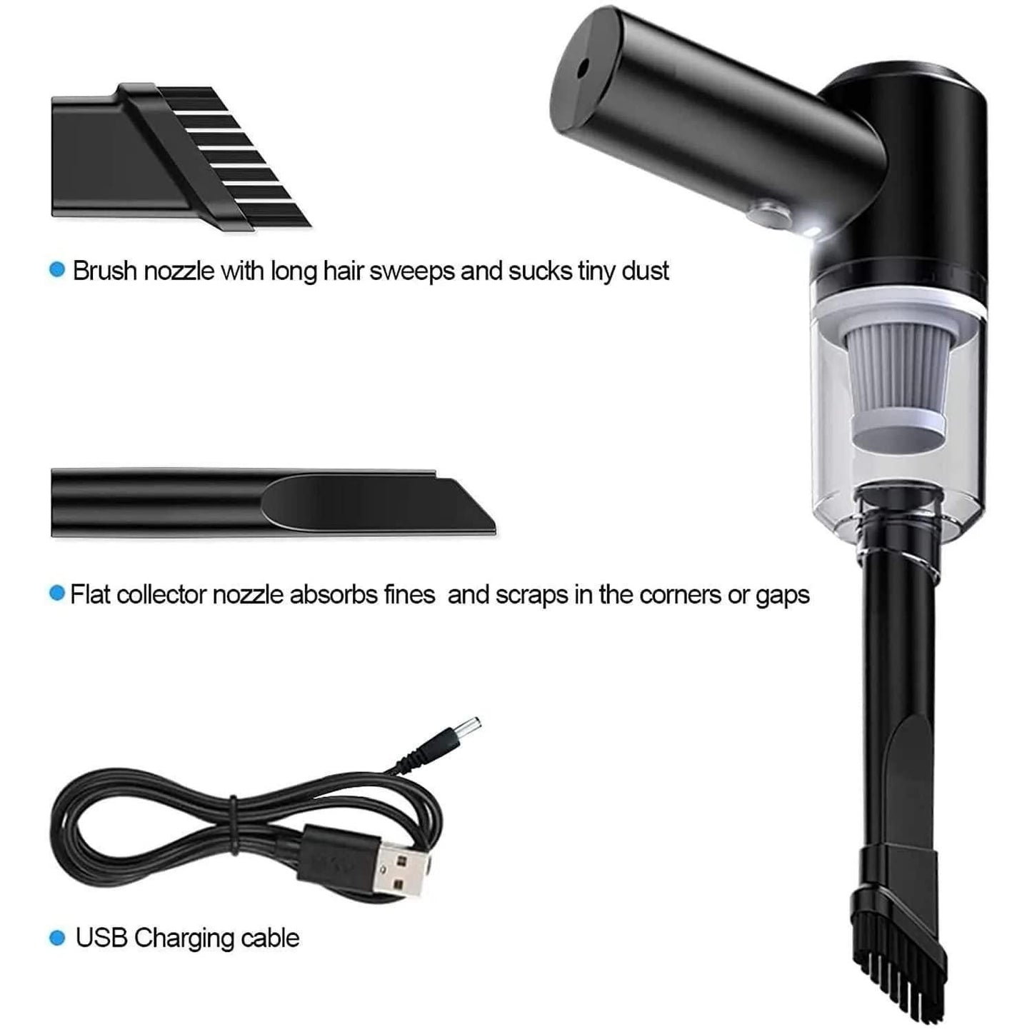 Portable Wireless Air Duster & Vacuum Cleaner - 2-in-1 Cordless Cleaning Tool