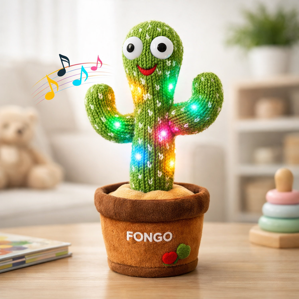 Dancing Cactus Toy - Talking, Singing, LED Musical Mimicry Toy for Kids