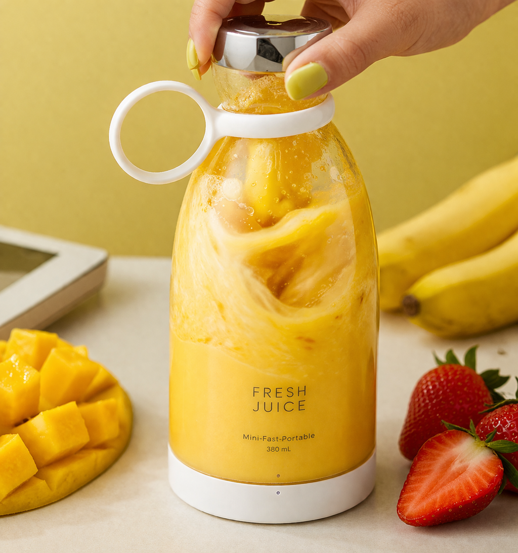Portable USB Rechargeable Mini Blender for Smoothies & Juice - 380ml Travel Blender