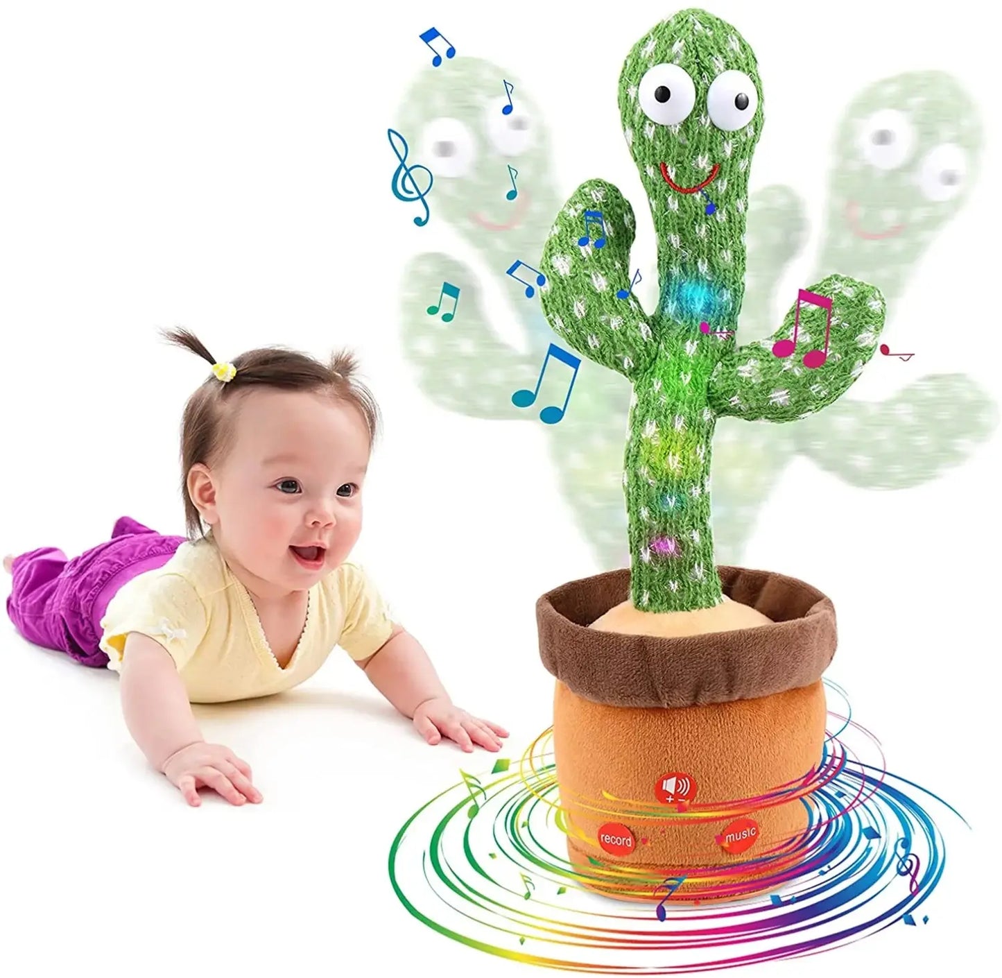Dancing Cactus Toy - Talking, Singing, LED Musical Mimicry Toy for Kids