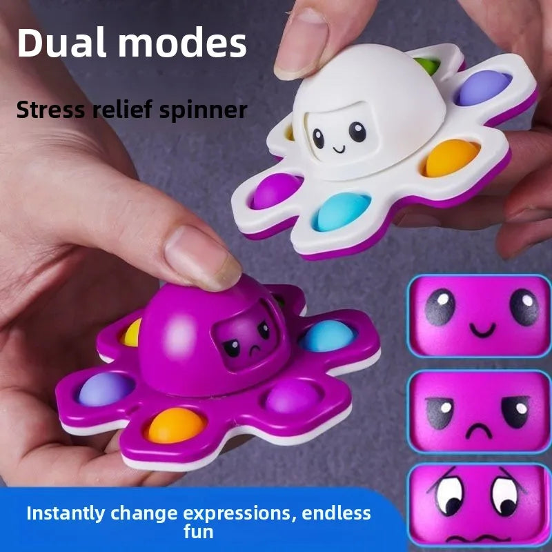 Anti-Stress Push Bubble Fidget Spinner - Sensory Toy for Anxiety Relief & Focus
